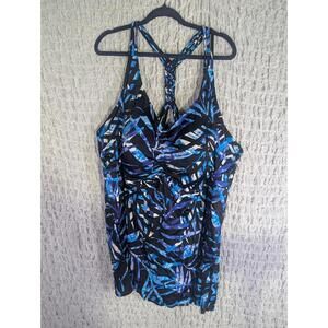 Nwot Swimsuits For All Patterned Halter Swim Top Size‎ 40